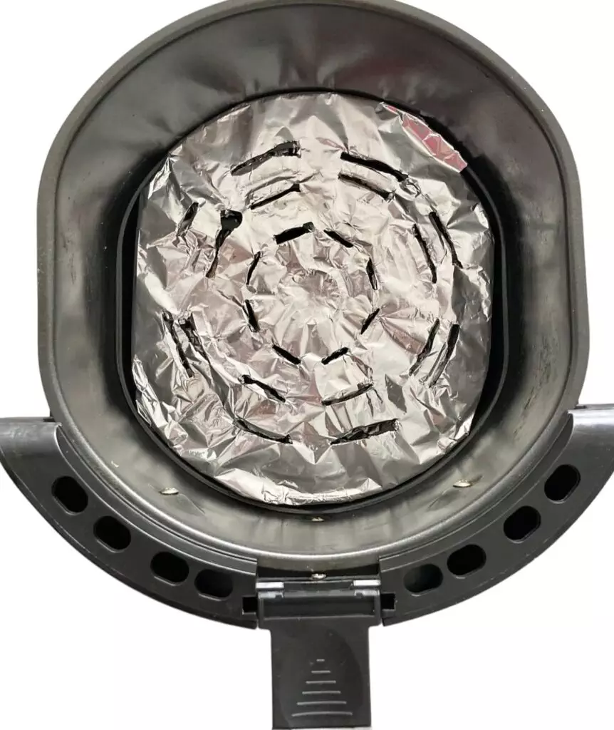 Foil in a air fryer basket