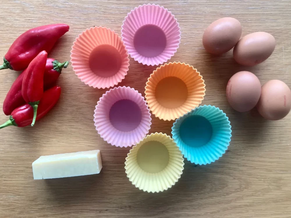 Silicone cupcake cases & ingredients