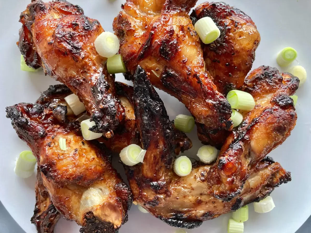 Air Fried Teriyaki Chicken Wings With Green Onions