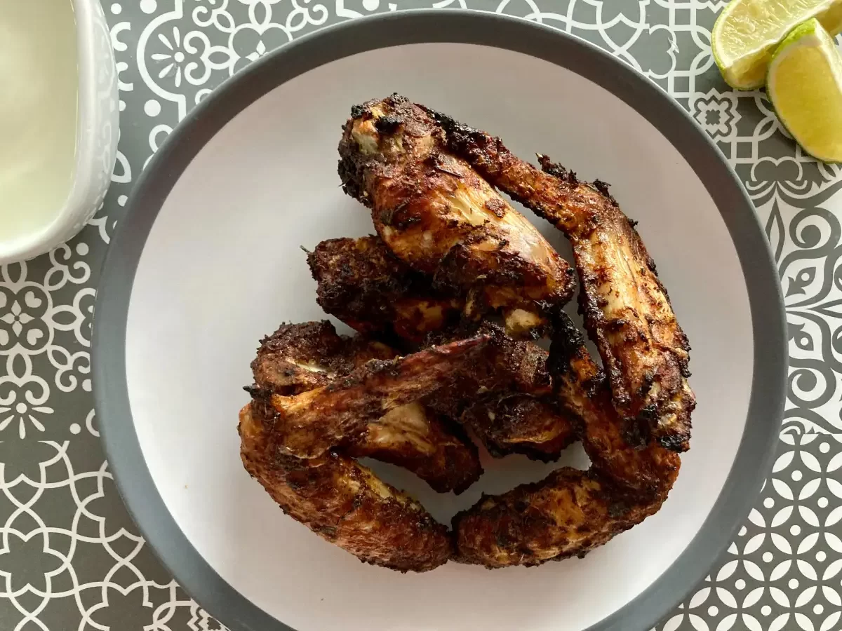 Air fried jerk chicken wings