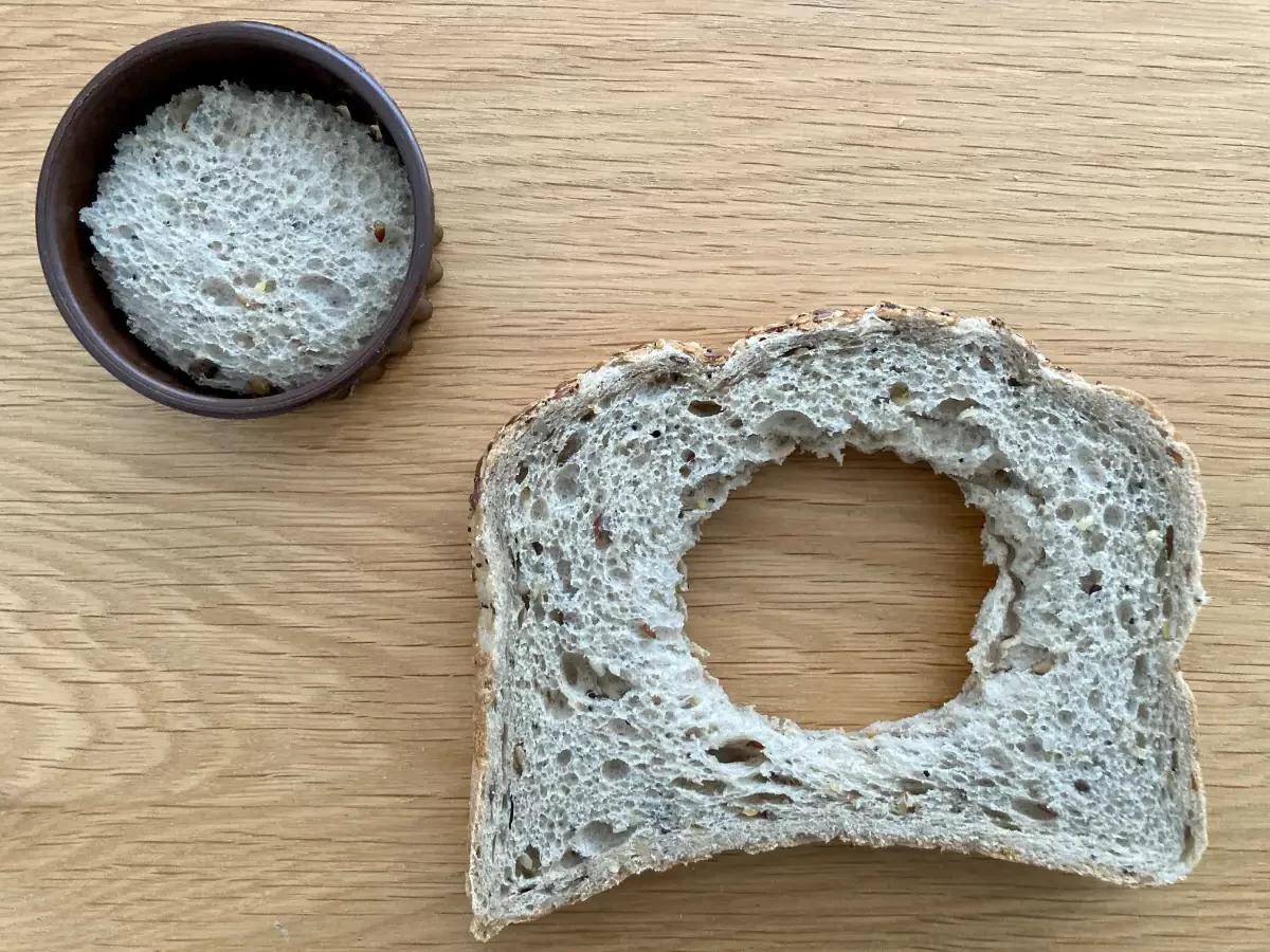 Hole in bread